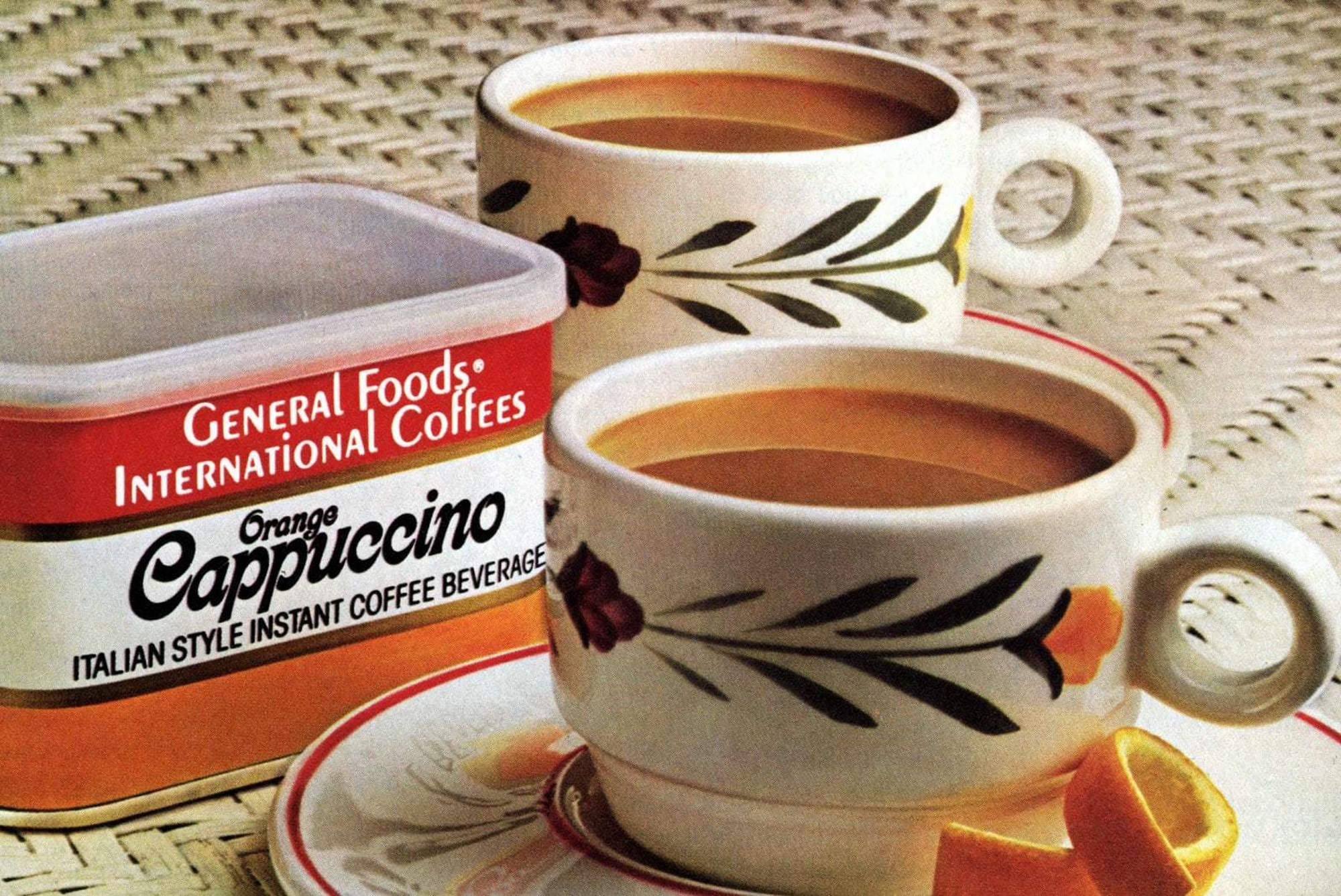 High class 80s coffee drinking.