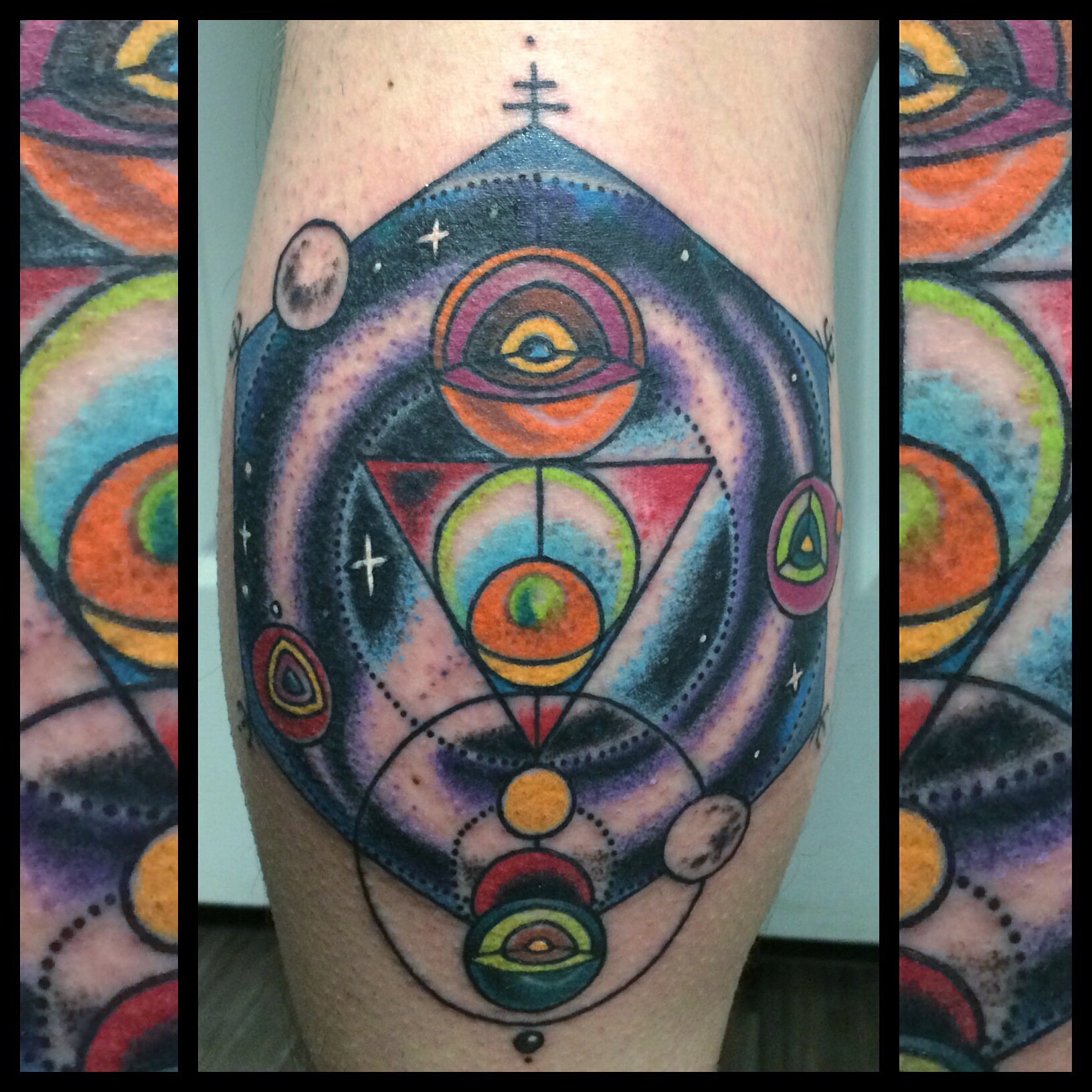 Geometric Madness on a Chill Spaceman.
Made on the back of the Calf; One LONG Session.