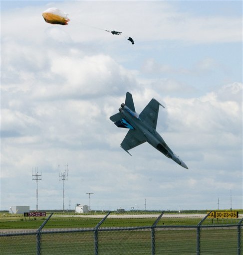 Jet pilot ejects seconds before air show crash...