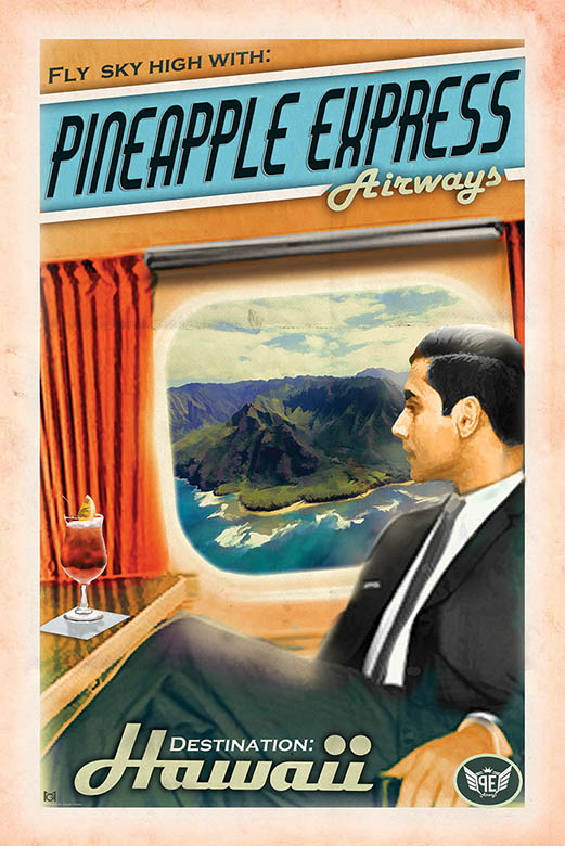 discreet stoner posters - Fly Sky High With Pineapple Express Airways Destination Otuua