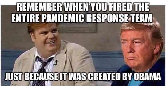 photo caption - Remember When You Fired The Entire Pandemic Response Team Just Because It Was Created By Obama Som
