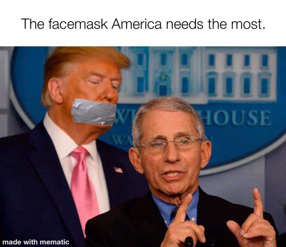 trump fauci - The facemask America needs the most. House made with mematic