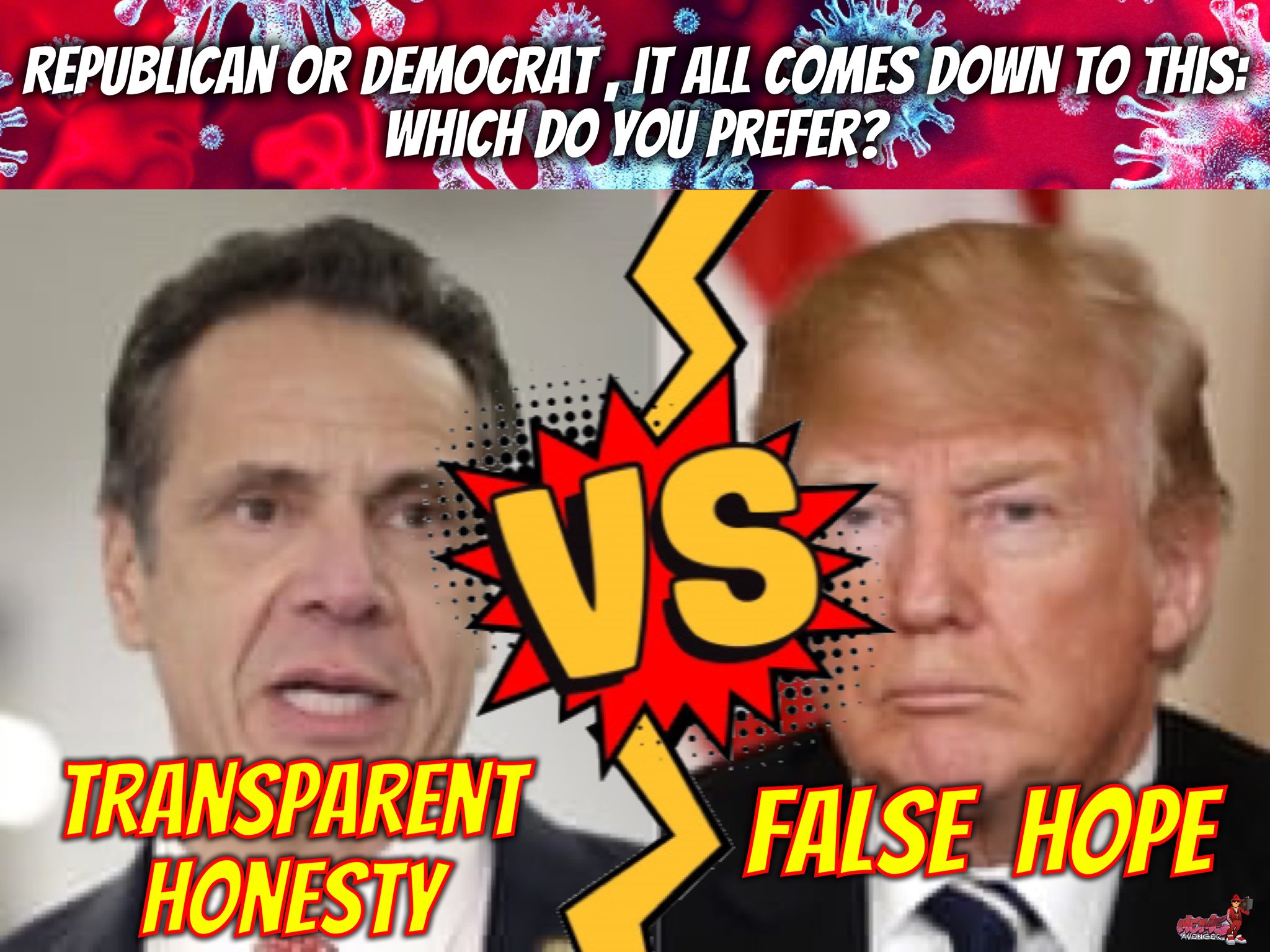 photo caption - Republican Or Democrat, It All Comes Down To This Which Do You Prefer? Per Vs Transparent Honesty False Hope Avenger