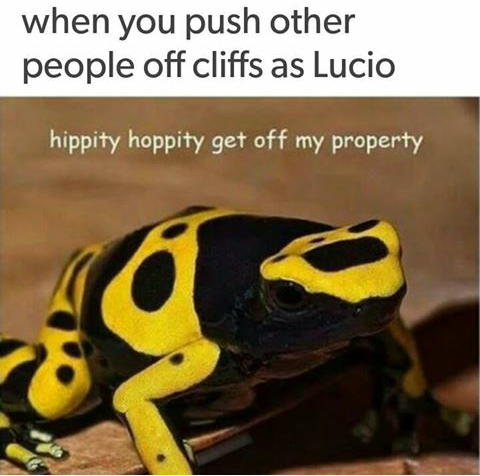 funny hippity hoppity - when you push other people off cliffs as Lucio hippity hoppity get off my property