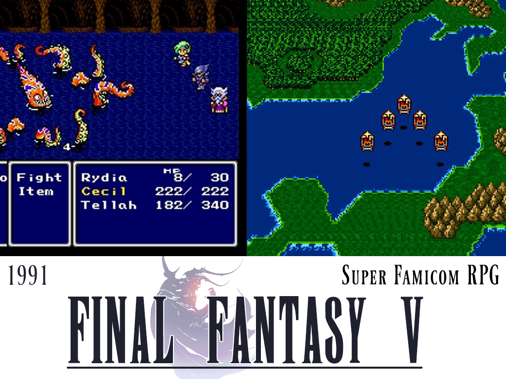 final fantasy - here are 23 16 16 M8 30 o Fight Item Rydia Cecil. 222 222 Tellah 182 340 1991 Super Famicom Rpg Final Fantasy V