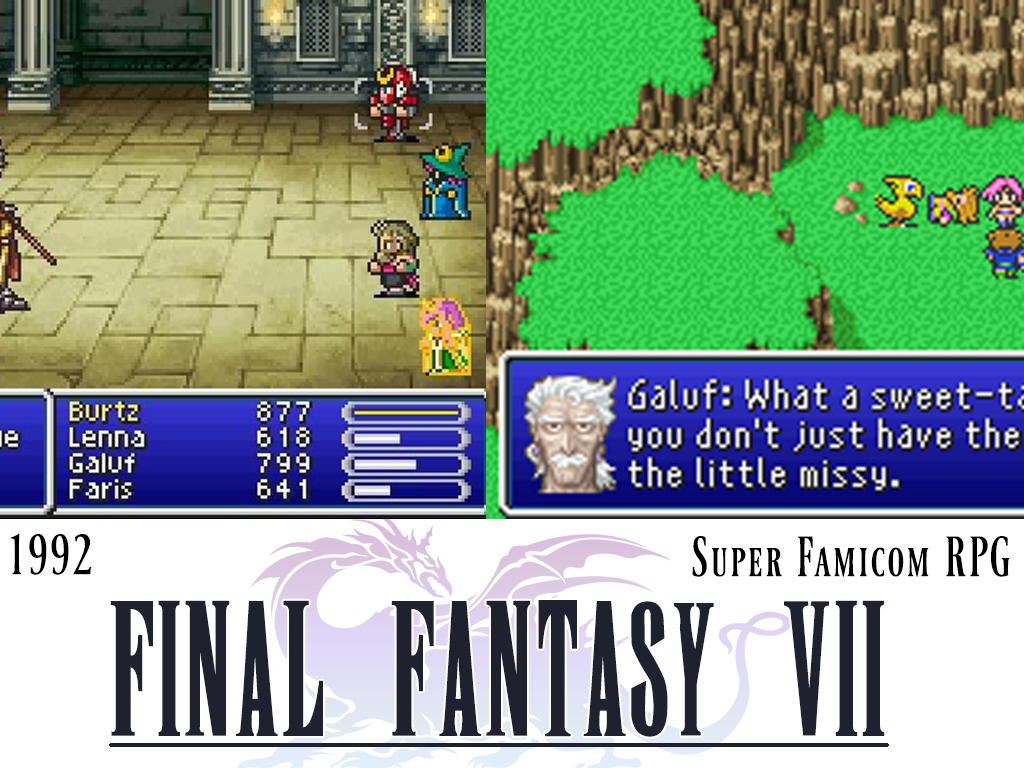 final fantasy - Burtz Lenna Galut Faris 877 618 799 641 Galuf What a sweetta you don't just have the the little missy. 1992 Super Famicom Rpg Final Fantasy Vii