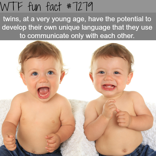 wtf facts - interesting facts twin babies - Wtf fun fact twins, at a very young age, have the potential to develop their own unique language that they use to communicate only with each other.