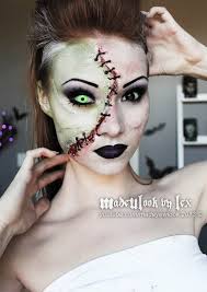 halloween makeup half face zombie