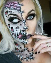 half face zombie makeup - Thic