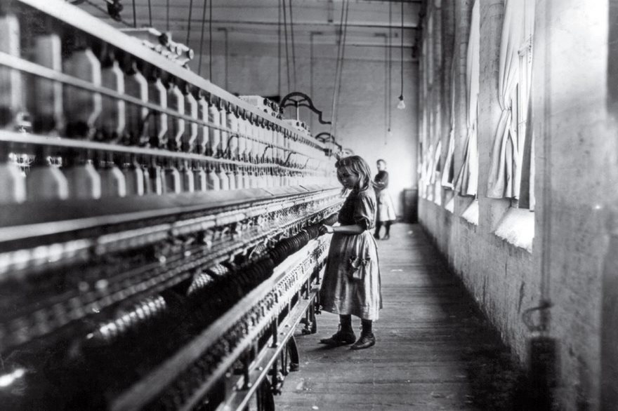 Cotton Mill Girl, Lewis Hine, 1908

Working as an investigative photographer for the National Child Labor Committee, Lewis Hine believed that images of child labor would force citizens to demand change. The muckraker conned his way into mills and factories from Massachusetts to South Carolina by posing as a Bible seller, insurance agent or industrial photographer in order to tell the plight of nearly 2 million children. Carting around a large-format camera and jotting down information in a hidden notebook, Hine recorded children laboring in meatpacking houses, coal mines and canneries, and in November 1908 he came upon Sadie Pfeifer, who embodied the world he exposed. A 48-inch-tall wisp of a girl, she was “one of the many small children at work” manning a gargantuan cotton-­spinning machine in ­Lancaster, S.C. Since Hine often had to lie to get his shots, he made “double-sure that my photo data was 100% pure—no retouching or fakery of any kind.” His images of children as young as 8 dwarfed by the cogs of a cold, mechanized universe squarely set the horrors of child labor before the public, leading to regulatory legislation and cutting the number of child laborers nearly in half from 1910 to 1920.