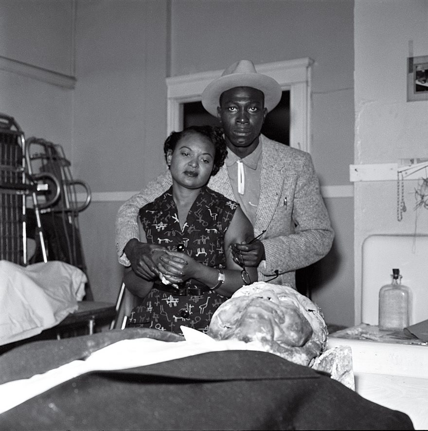 Emmett Till, David Jackson, 1955

In August 1955, Emmett Till, a black teenager from Chicago, was visiting relatives in Mississippi when he stopped at Bryant’s Grocery and Meat Market. There he encountered Carolyn Bryant, a white woman. Whether Till really flirted with Bryant or whistled at her isn’t known. But what happened four days later is. Bryant’s husband Roy and his half brother, J.W. Milam, seized the 14-year-old from his great-uncle’s house. The pair then beat Till, shot him, and strung barbed wire and a 75-pound metal fan around his neck and dumped the lifeless body in the Tallahatchie River. A white jury quickly acquitted the men, with one juror saying it had taken so long only because they had to break to drink some pop. When Till’s mother Mamie came to identify her son, she told the funeral director, “Let the people see what I’ve seen.” She brought him home to Chicago and insisted on an open casket. Tens of thousands filed past Till’s remains, but it was the publication of the searing funeral image in Jet, with a stoic Mamie gazing at her murdered child’s ravaged body, that forced the world to reckon with the brutality of American racism. For almost a century, African Americans were lynched with regularity and impunity. Now, thanks to a mother’s determination to expose the barbarousness of the crime, the public could no longer pretend to ignore what they couldn’t see.