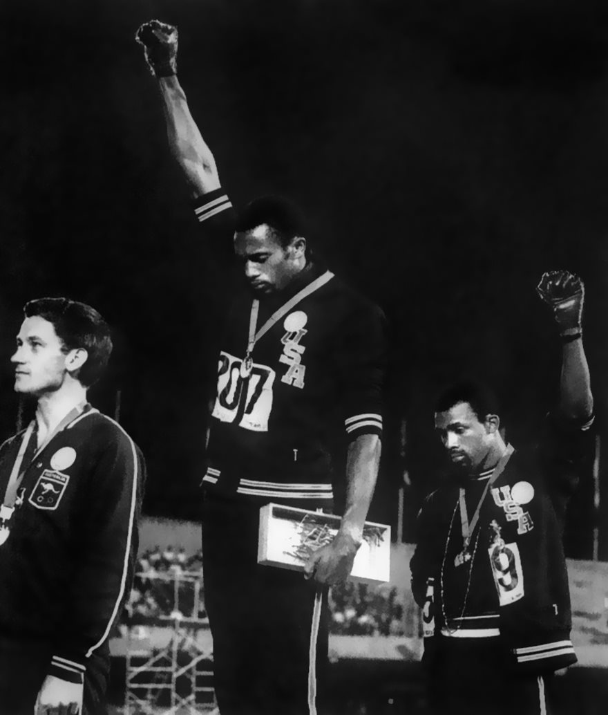 Black Power Salute, John Dominis, 1968. The Olympics are intended to be a celebration of global unity. But when the American sprinters Tommie Smith and John Carlos ascended the medal stand at the 1968 Games in Mexico City, they were determined to shatter the illusion that all was right in the world. Just before “The Star-Spangled Banner” began to play, Smith, the gold medalist, and Carlos, the bronze winner, bowed their heads and raised black-gloved fists in the air. Their message could not have been clearer: Before we salute America, America must treat blacks as equal. “We knew that what we were going to do was far greater than any athletic feat,” Carlos later said. John Dominis, a quick-fingered life photographer known for capturing unexpected moments, shot a close-up that revealed another layer: Smith in black socks, his running shoes off, in a gesture meant to symbolize black poverty. Published in life, Dominis’ image turned the somber protest into an iconic emblem of the turbulent 1960s.