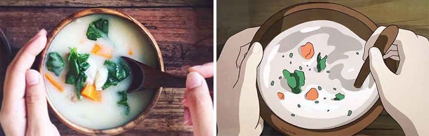 Japanese Woman Recreates 40 Dishes From Anime Movies