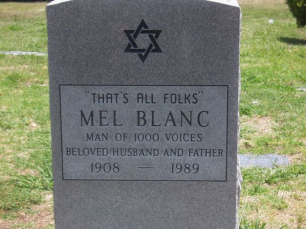 hollywood forever cemetery - "That'S All Folks Mel Blanc Man Of 1000 Voices Beloved Husband And Father 1908 1989