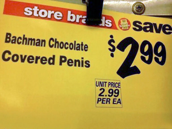 sign - store bra is save Bachman Chocolate Covered Penis Unit Price 2.99 Per Ea