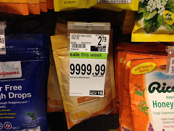 retail fails - 20 Drops 00% Natural Des ROUTD095 9 Kapp Le Bag 24 Orops 752144144 00 sale this week Wellat lgreens 9999.99 with Natural Honey Unit price $500.00h with card Farmacist Recommended r Free h Drops Ric Bro Nov 16 Kon Natur Calit Mentiola Honey 