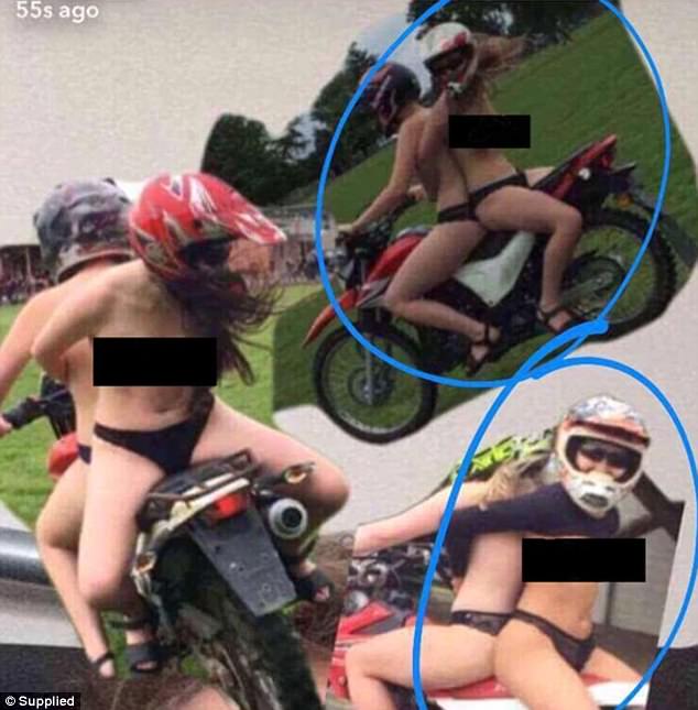 What could go wrong? Teenage girls wearing nothing but their underwear and helmets cut a boy's leg 'to the bone' after crashing