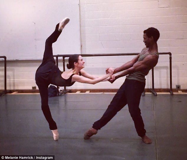Dancer Melanie Hamrick shows off her toned abs and impressive flexibility, as she reveals how she returned to ballet just four m