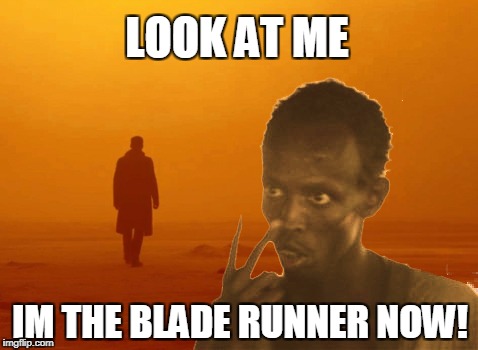 Look at me... I'm the blade runner now! A take from Captain Phillips as actor Barkhad Abdi features in the new movie Blade Runner 2049.