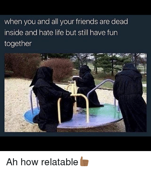 Wednesday meme with group of grim reapers on a merry go round