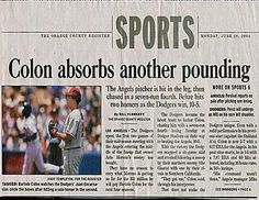 best sports headlines - Sports Colon absorbs another pounding The up home is the let the Boris the Dodgers win, 15.