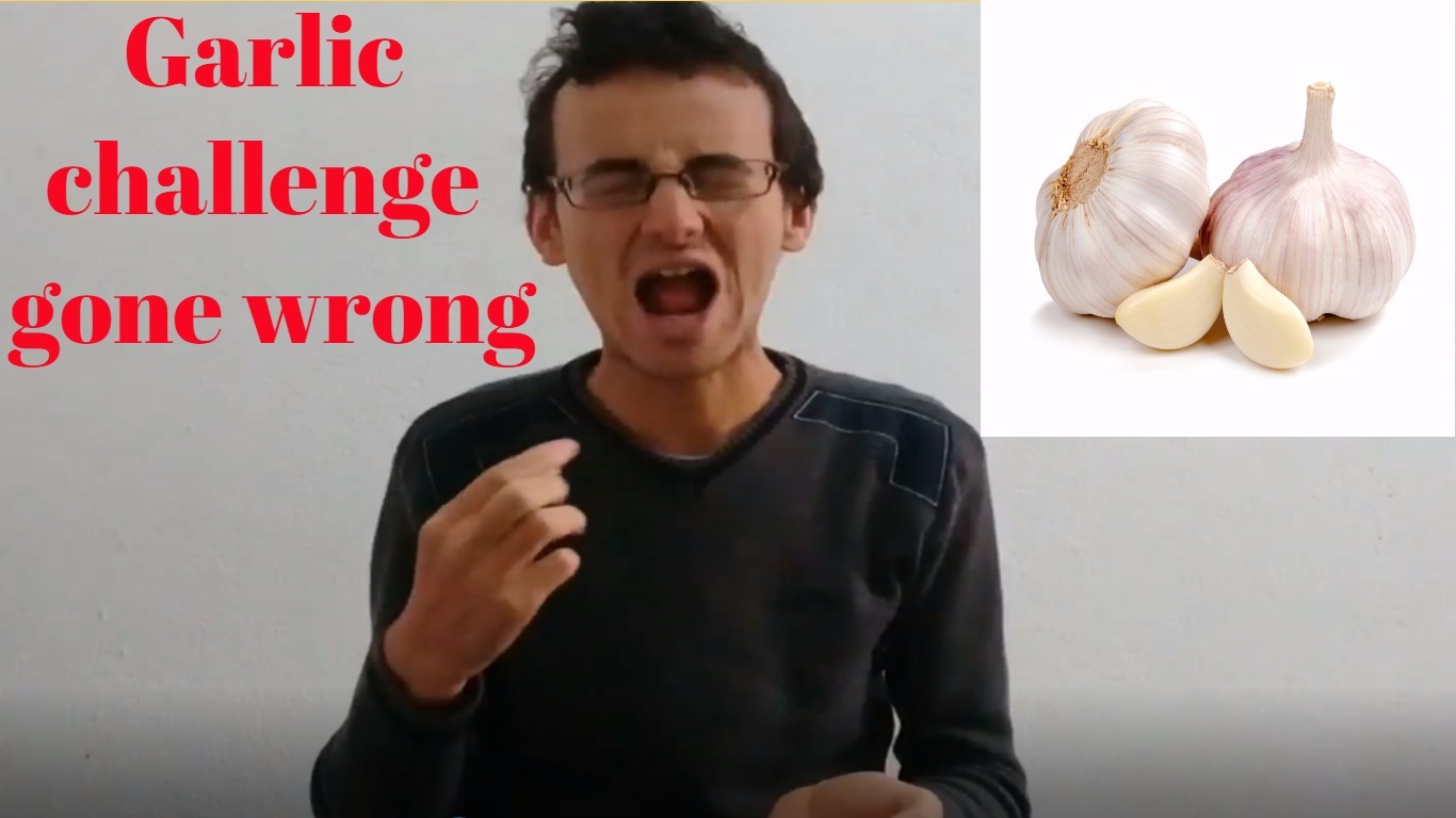 eating raw garlic challenge ahahah check it here 

https://youtu.be/j_UxAavul1g