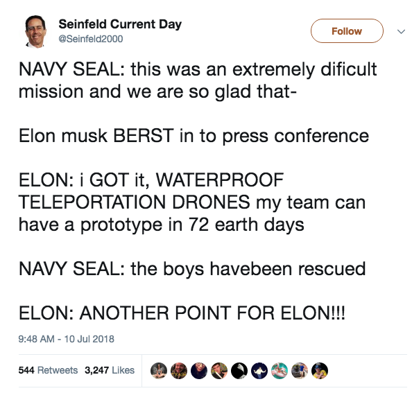 15 Tweets Not Letting Elon Musk Off the Hook for that Dumb Submarine