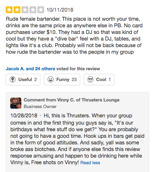 Savage Business Owner Obliterates Yelp Reviewers