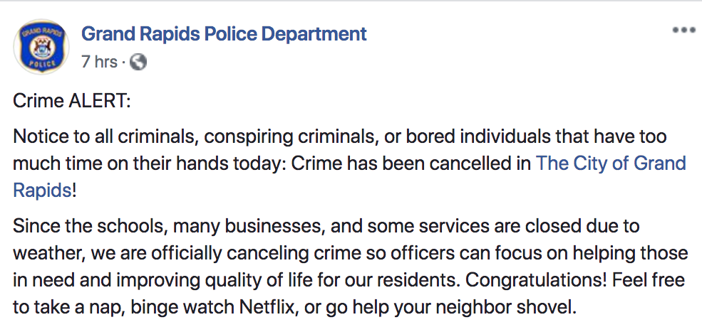 Grand Rapids Police "Cancelled Crime"
