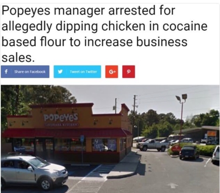 Popeye's slogan is "Louisiana Fast." This manager wanted to go REALLY fast.