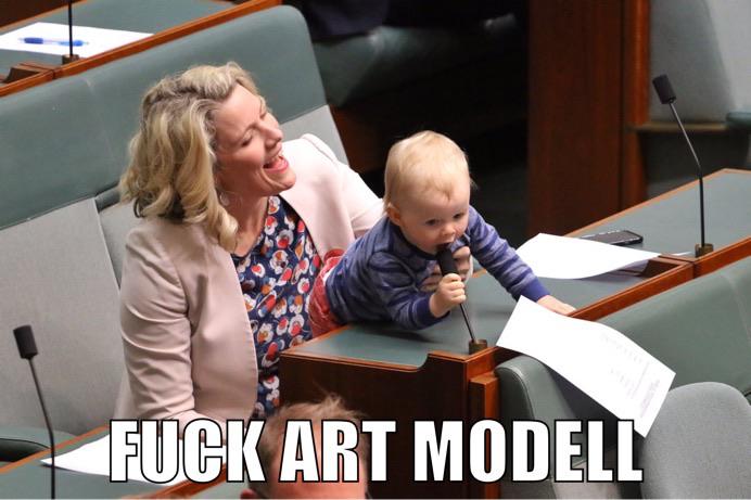 nfl meme - baby grabs mic - Fuck Art Modell