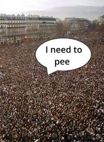 Mind Numbing Depravity - need to pee in crowd memes - I need to pee