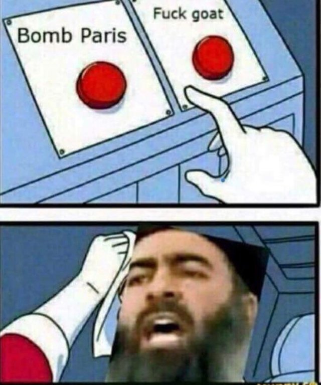 bomb paris fuck goat meme - Fuck goat Bomb Paris