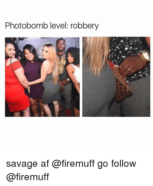Absolutely savage meme of a robbery caught in a photobomb. 