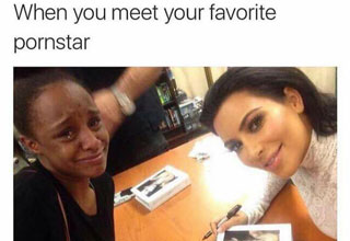Savage AF meme with Kim Kardashian and a crying girl.