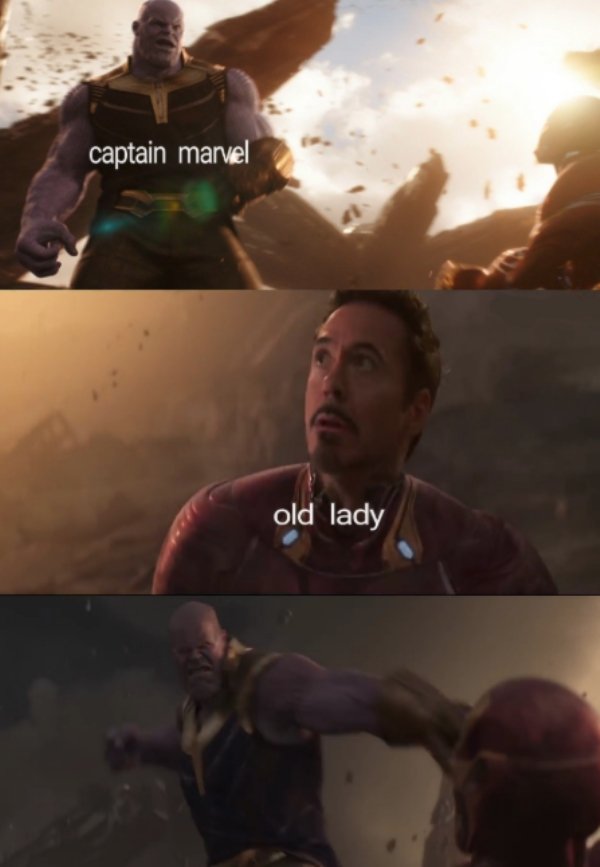 captain marvel old lady meme - captain marvel old lady