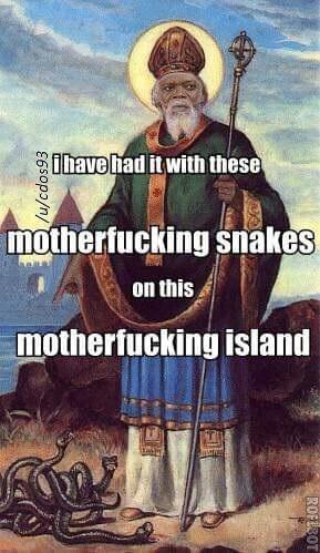 st patrick's meme - I have had it with these ucdos93 motherfucking snakes on this motherfucking island ROFL3OT