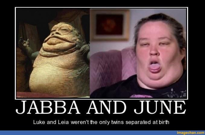 mama june meme comparing her to Jabba the hut