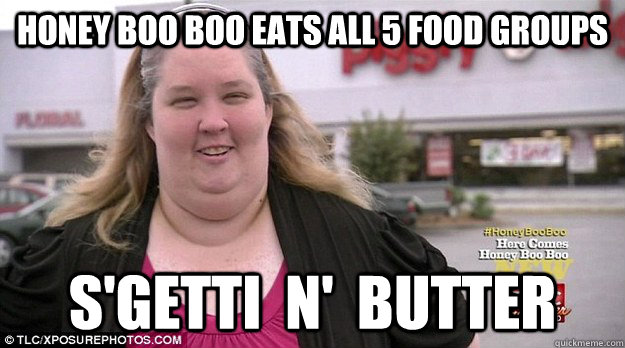 hilarious mama june meme about sgetti n butter