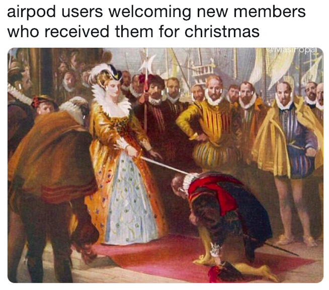 AirPod II meme about welcoming new members at Christmas