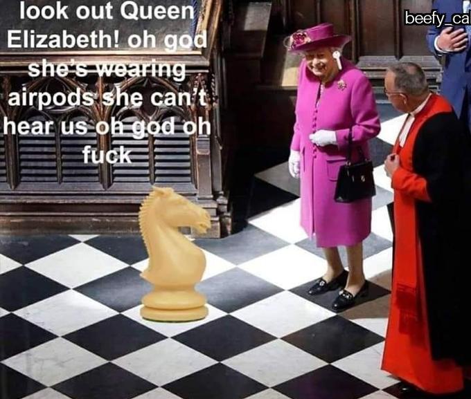 Queen Elizabeth AirPod can't hear meme