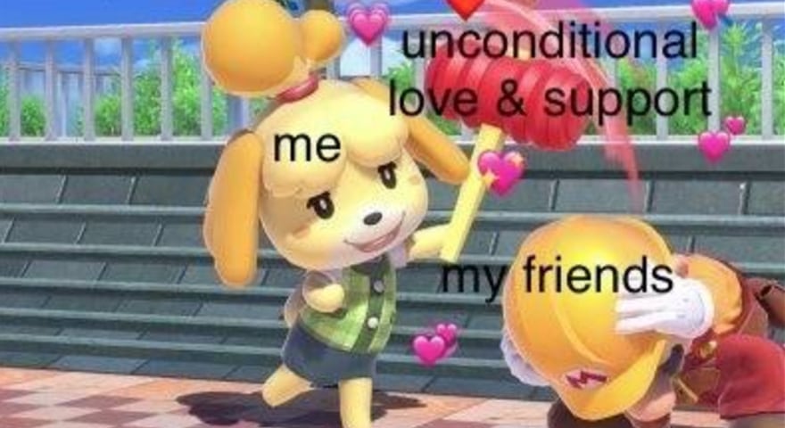 Cute Animal Crossing meme that is wholesome bout love and support