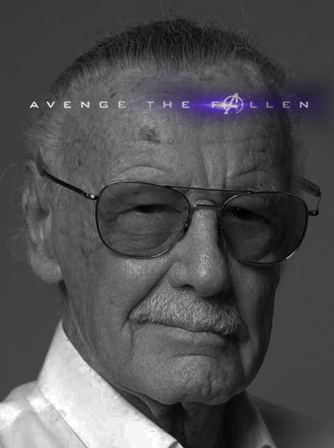 Stan Lee Avengers Endgame Avenge the Fallen meme poster
