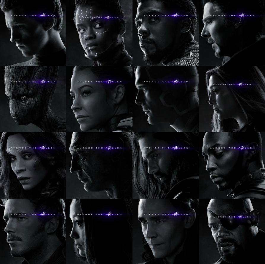 The new Avengers Endgame: Avenge the Falling poster showing the people who made it