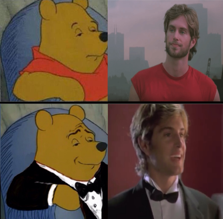 Tuxedo winnie the pooh meme with Mark from