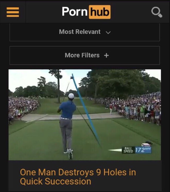 Tiger Woods porn hub meme - golf memes. 
