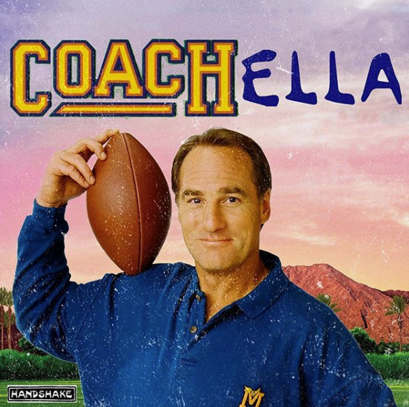 Coachella meme with Coach from the tv show.