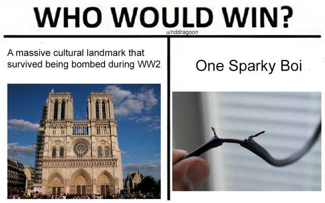 Notre Dame fire meme - Who would win?