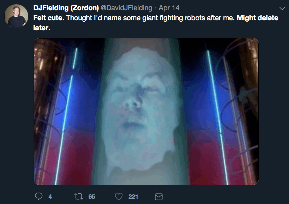 Zordon from Power Rangers Tweeted this felt cute, might delete later meme