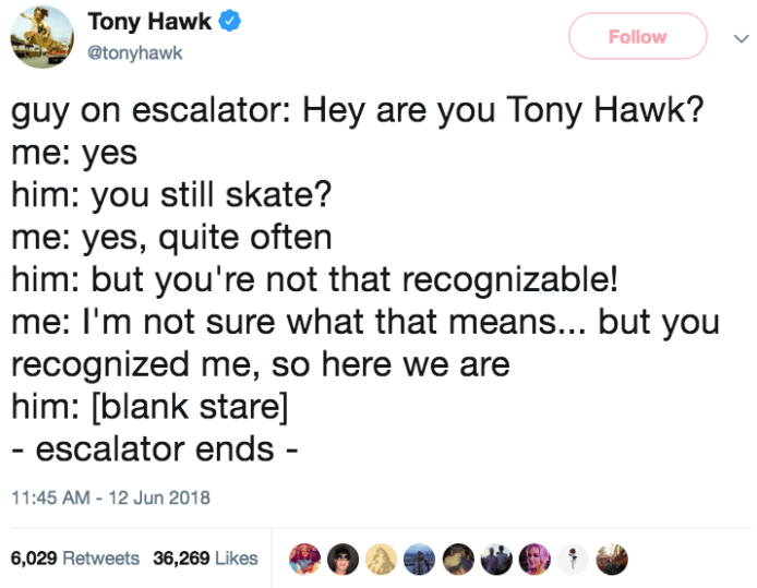 Tony Hawk's Twitter is Full of Existential Crisis and It's Pure Gold